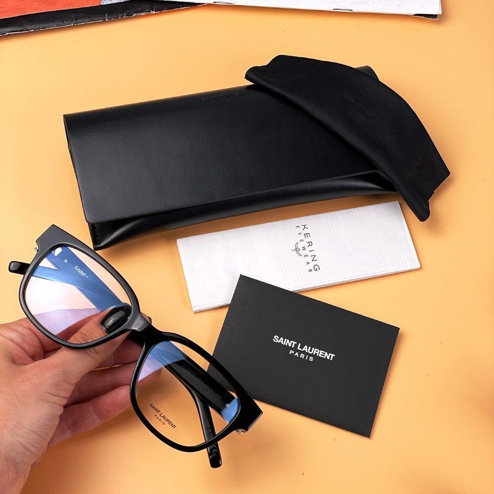 Saint Laurent SLM33/F 001 BRAND NEW Eyeglasses Cat Eye Black Women